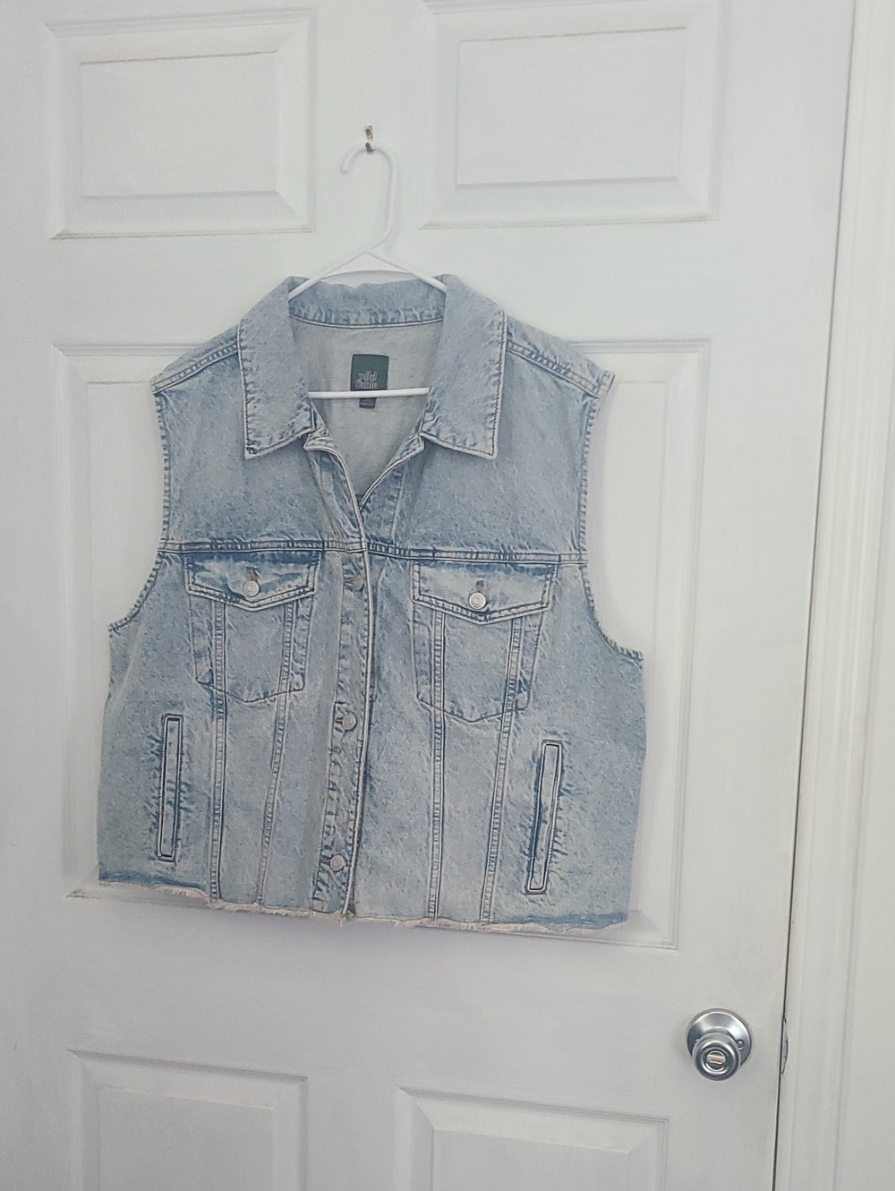 wild fable Light Blue Oversized Demin Trucker Vest